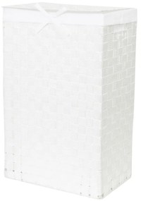 Laundry Basket Linen fehér, fedeles szennyeskosár, magasság 60 cm - Compactor