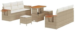 Kerti Kanapé Szett 9 pcs bézs és krémszínű 90 x 55 x 71 cm