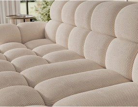 Bézs kinyitható sarokkanapé (bal oldali-heverő résszel) Ceedro – ELTAP