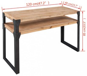 Konzolasztal tömör akácfa 120x40x85 cm