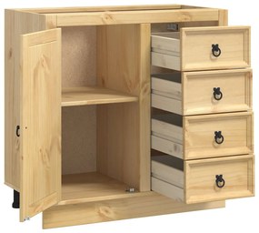 Cabinet fiókkal polcokkal Méz 80 x 46 x 81,5 cm Tömör fenyőfa