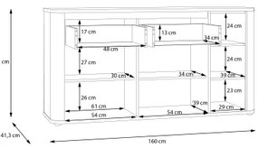 Komód INAR barna/tölgy