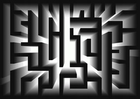 Flizelin fotótapéta Geometrikus labirintus fény és mélység 250x175 +ragasztó