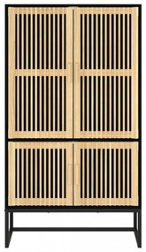 fekete szerelt fa magasszekrény 70 x 35 x 125 cm