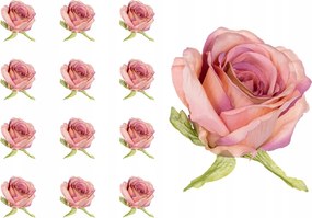 Rózsa Memory fej rózsaszín-barack 12 db-os művirág szett