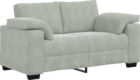vidaXL világosszürke bársony loveseat kanapé 160x77x82 cm