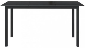 10 részes fekete-antracitszürke kerti étkezőgarnitúra