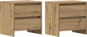 vidaXL Éjjeliszekrény 2 pcs Artisan tölgy 45 x 34 x 44,5 cm Faanyag