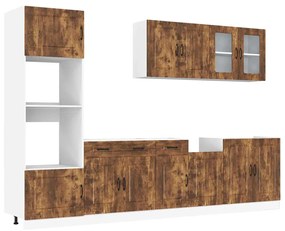 vidaXL 7 részes konyhaszekrény szett Kalmar füstölt tölgy műszaki fa