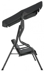 Antracitszürke kerti hintaágy 170 x 110 x 153 cm