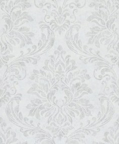 Fehér Tapéta Glamour Díszek Damaszt Minta A Nappaliba