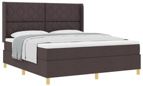 Boxspring Ágy Matrac Fekete Barna 180x200 cm Szövet