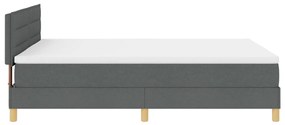 vidaXL Boxspring Ágy Matraccal és LED-del Sötét Szürke 140x200 cm Szövet