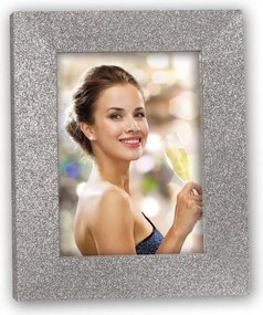 Képkeret 15x20 fényes glamour ezüst csillámos