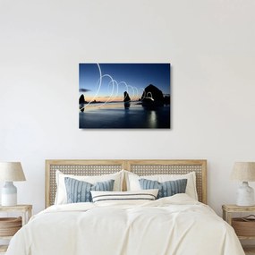 Kép - tengerpart naplementekor (üvegen) (70x50 cm)