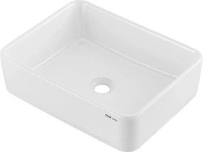 Kerámia mosdókagyló pultra szerelhető 48x37 cm modern fehér