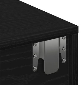 Falipolc fiókokkal fekete 60x26,5x15 cm műszaki fa