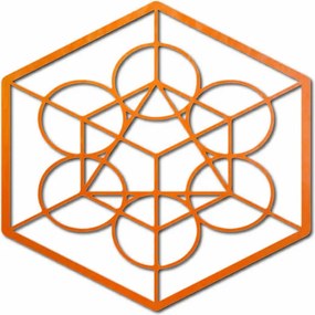 Fából készült geometriai festmény a betakarítás falán