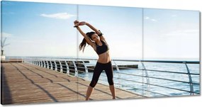 Vászonkép 60x30 Tengerparti jóga