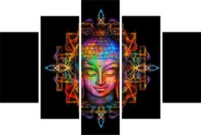 Kép - Buddha mellszobra neon színekben (150x105 cm)