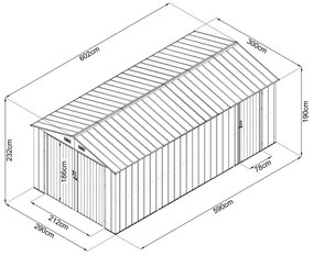 Avenberg Kerti ház / garázs 6.02 x 3 m ANTRACIT CG-K2010-B