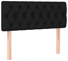 fekete szövet LED-es fejtámla 90 x 7 x 78/88 cm
