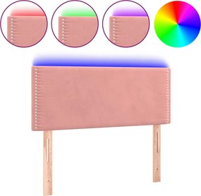 vidaXL rózsaszín bársony LED-es fejtámla 100x5x78/88 cm