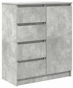 betonszürke szerelt fa tálalószekrény fiókos 71x35x84 cm