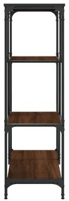 barna tölgyszínű szerelt fa és acél íróasztal 81x36x115 cm