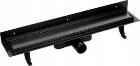 Fali Lineáris Lefolyó 60CM Fekete Kétoldalas Panel Rozsdamentes Acél