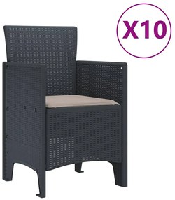 Kert étkező szett 11 pcs Antracit Polt rattan
