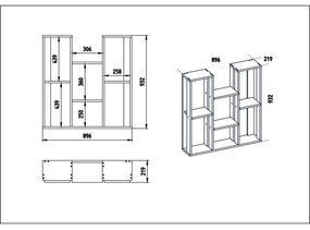 NEVADA virágtartó polc 93x90 cm barna