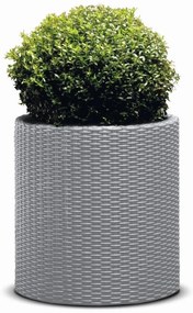 Keter Cylinder L virágcserép Silver Grey