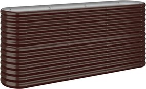 vidaXL barna horganyzott acél kerti magaságyás 152x40x68 cm