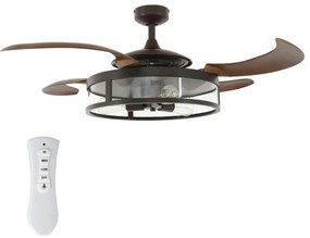 FANAWAY 212925 - LED mennyezeti ventilátor CLASSIC 3xE27/4W/230V barna + DO