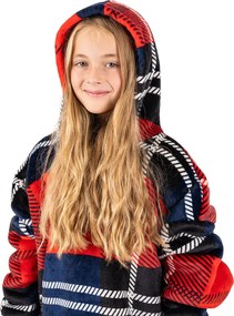 4Home Kockás mikroplüss gyapjú hatású takarópulóver, uni S - gyerek