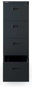 Fém irattartó szekrény, 4 fiókos SARA V4, 460 x 1320 x 620 mm, antracit