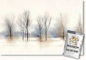 Fotótapéta Flizelina Őszi Fák Bézs Barna Boho Scandi 200x140 ragasztó