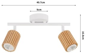 Brilagi - MODERN WOOD spotlámpa 2xGU10/8W/230V kaucsukfa/fehér