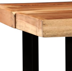 7 részes tömör fa és valódi bőr bárszett