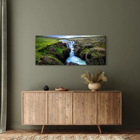 Egy kép a vízesésről a sziklák között (120x50 cm)