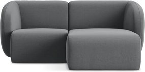 Szürke bársony sarokkanapé (jobb oldali-heverő résszel) Lani – Makamii