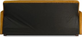 Kihúzható kanapé mustárszínű velúr kárpitozással - PORTO