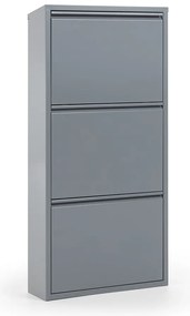 Rox szürke fém cipősszekrény 3 lenyitható fiókkal - Kave Home