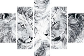 Kép - Rajzolt oroszlánfejek (150x105 cm)