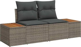 vidaXL Kerti kanapé Szürke 184 x 62 x 85cm polirattan