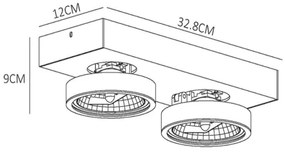 Lucide 09920/20/36 - LED dimmelhető spot NENAD AR111 2xG53/10W/230V