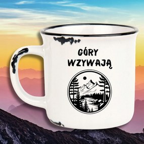 Bögre Fehér Retro Vicces Ajándék Hegyek Hívnak