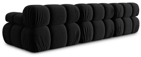 Fekete bársony kanapé 282 cm Bellis – Micadoni Home