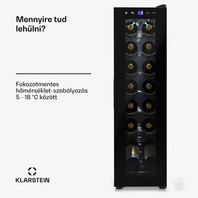 Klarstein Shiraz 14 Slim Uno borhűtő 14 palack 5 - 18 °C érintővezérlés